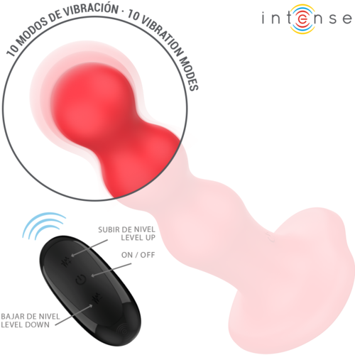 Intense - Cody Vibrator Med Sugkoppa Röd Fjärrkontroll