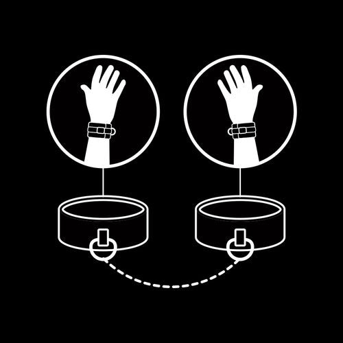 Fetisch Submissive- Veganska Läderhandbojor Med Neoprenfoder