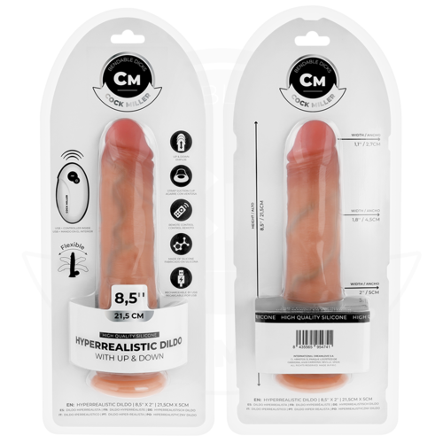 Cock Miller - Hyperrealistisk Dildo Med Sugkoppa Och Stöt Med Fjärrkontroll 21,5 Cm