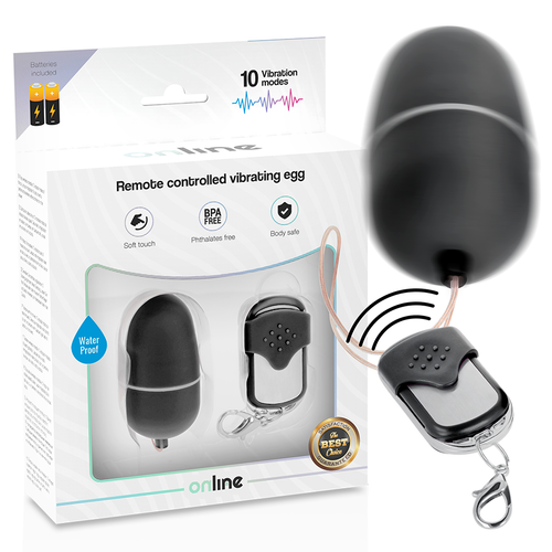 Online - Remote Control Vibrating Egg S Black