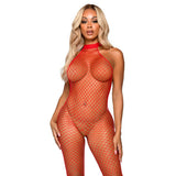 Leg Avenue - Le Frivole Bodystocking - Racer Neck En Storlek Röd