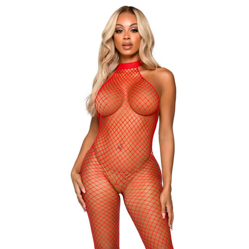 Leg Avenue - Le Frivole Bodystocking - Racer Neck En Storlek Röd
