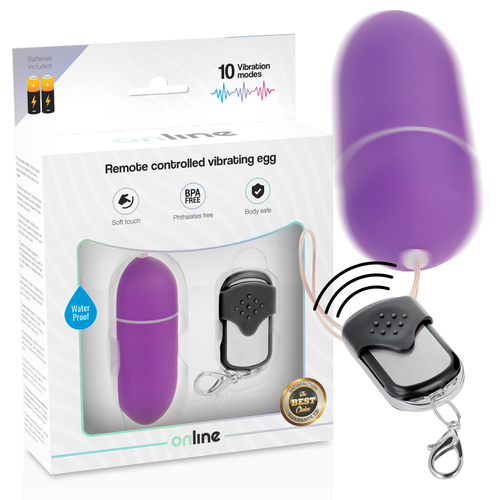 Online - Remote Control Vibrating Egg L Purple