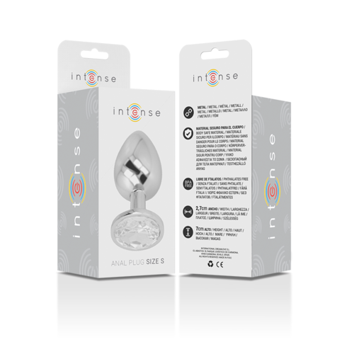 Intense - Analplugg I Aluminium Med Silverkristall Storlek S