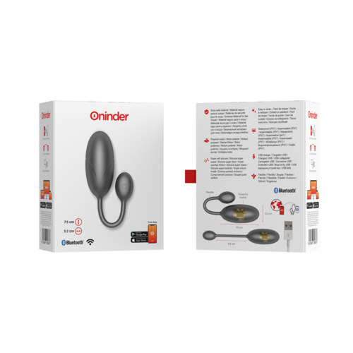 Oninder - Tokyo Vibrating Egg Black 7.5 X 3.2 Cm Free App