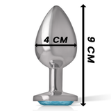 Intense- Analplugg I Aluminium Metall Blått Hjärta Storlek L