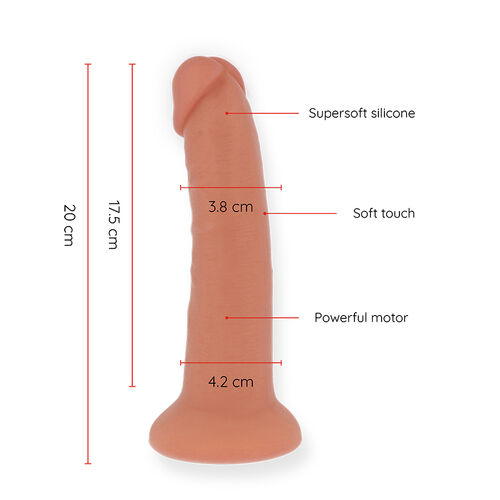 Oninder - Medium Bogotá Vibrator Dildo 9 Speeds Natural 20 Cm -O- 4.2 Cm - Free App