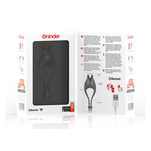 Oninder - Pampa Rechargeable Adjustable Vibrator Ring With Clitoris Stimulator 10 Speed - Free App