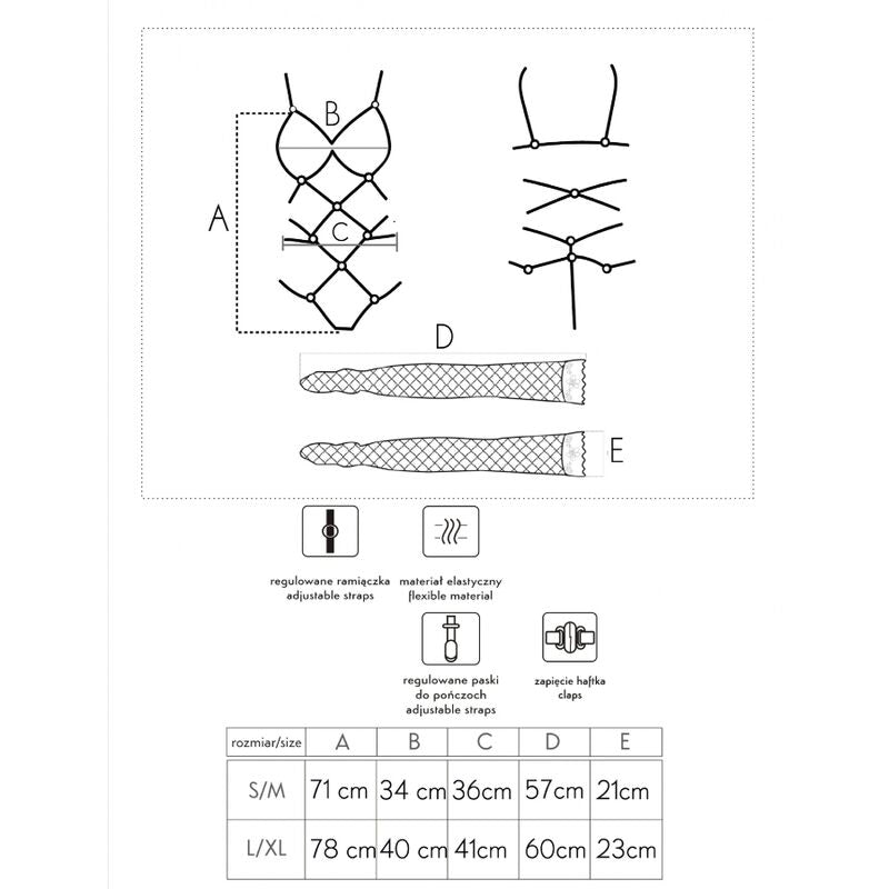 LIVCO CORSETTI FASHION - Thiara Lc 20213 Set Body + Strumpor Svart