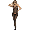 Subblime - 951726 Black Elastic Fishnet Crotchless Bodystocking One Size