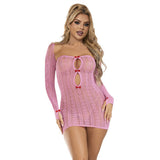 Subblime - 952471 Pink Fishnet Dress One Size