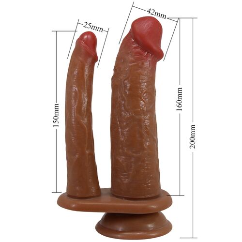 Pretty Love - Hulbert Double Realistic Dildo With Vibration Mulato