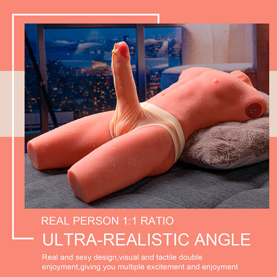 Xise - Jason Halvkropp Realistisk Manlig Torso Med Stök Och Vibration 55 Cm