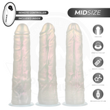 Cock Miller - Dildo With Suction Cup, Lights And Vibration With Remote Control White 20.5 Cm