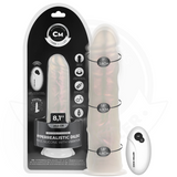 Cock Miller - Dildo With Suction Cup, Lights And Vibration With Remote Control White 20.5 Cm