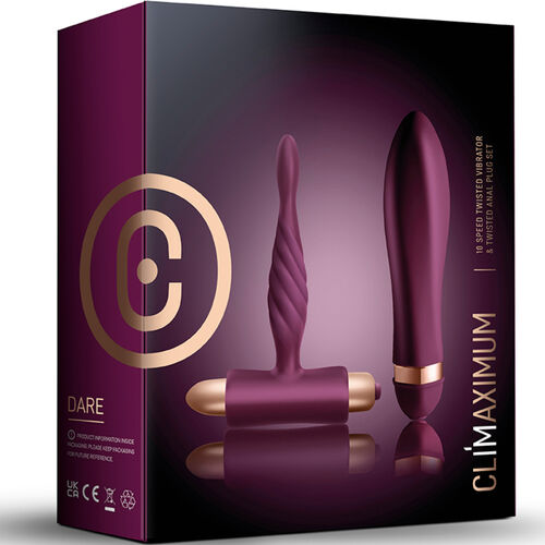 Climaximum - Dare Kit Twisted Vibrator + Analplugg Nybörjare