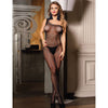 Subblime - 952037 One Shoulder Fishnet Bodystocking With Diamonds Black One Size