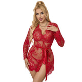 Subblime - 953782 Lace Nightgown + Thong Red L/Xl