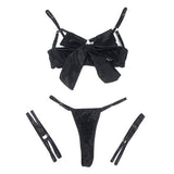 Subblime - 955205 Bra Set With Adjustable Black Bow L/Xl