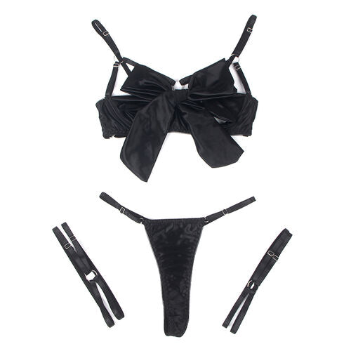 Subblime - 955205 Bra Set With Adjustable Black Bow L/Xl