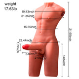 Xise - Jason Halvkropp Realistisk Manlig Torso Med Stök Och Vibration 55 Cm