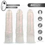 Cock Miller - Dildo With Suction Cup, Lights And Vibration With Remote Control White 21.5 Cm