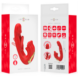 Intensiv -Nathy Dubbelvibrator med multifunktionell stimulerande mun röd