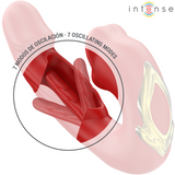 Intensiv -Nathy Dubbelvibrator med multifunktionell stimulerande mun röd
